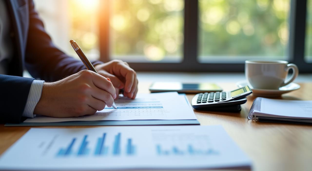 Professionista che analizza documenti finanziari per l'anticipo del TFR